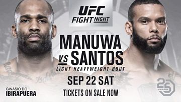 UFC (ЮФС) 22 сентября FIGHT NIGHT 137: SANTOS VS. ANDERS - кард турнира, бои, участники, результаты