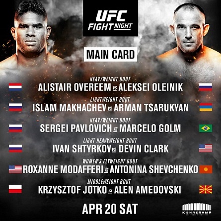 Результаты UFC в Санкт-Петербурге: Оверим vs. Олейник